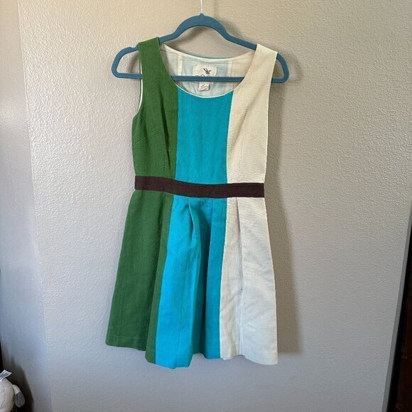Anthropology Tabitha‎ Green Blue Dress  Size 4 - Picture 1 of 9